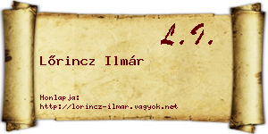 Lőrincz Ilmár névjegykártya